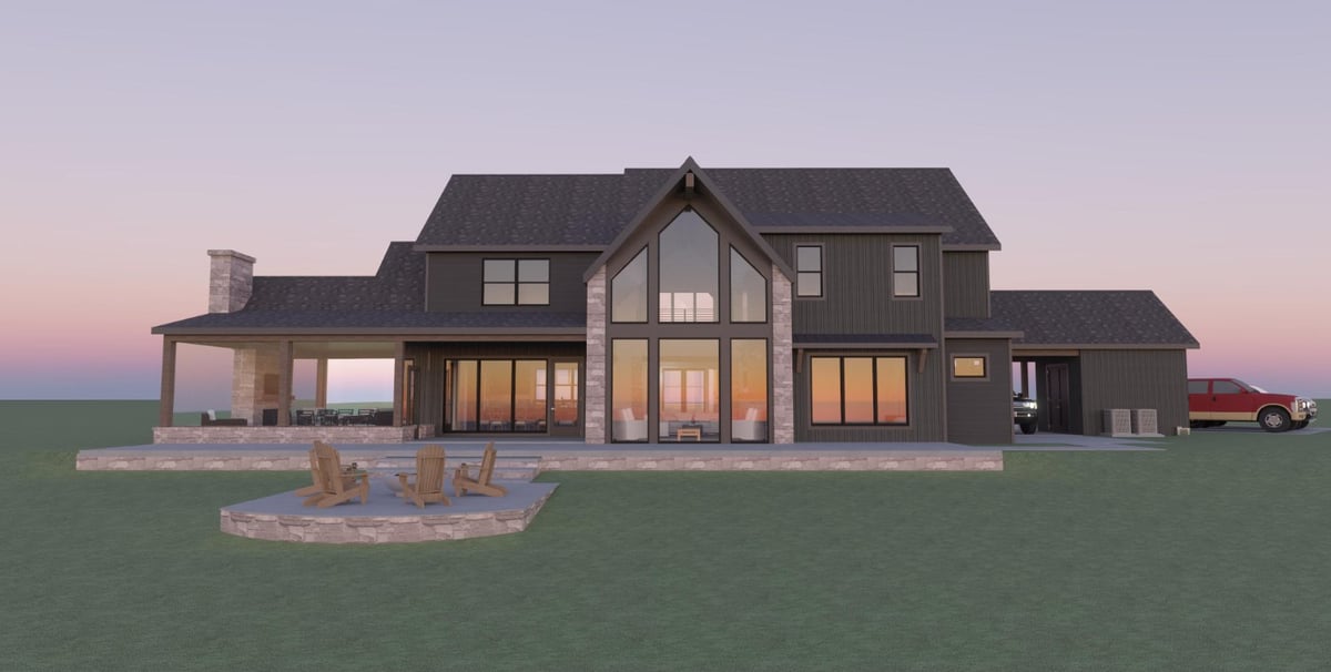 Contemporary custom home with large architectural windows and seamless indoor-outdoor living designed by Bort Design in Longview-optimized