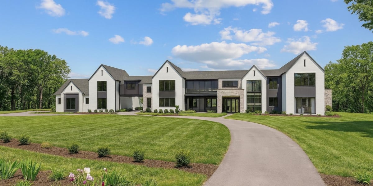Image of the front exterior of a custom home rendering in East Texas